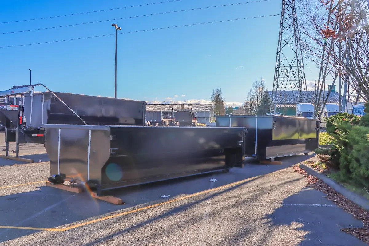 Roll-off dumpster ready for waste disposal at job site for Roll Off Dumpster Rental in Cairo